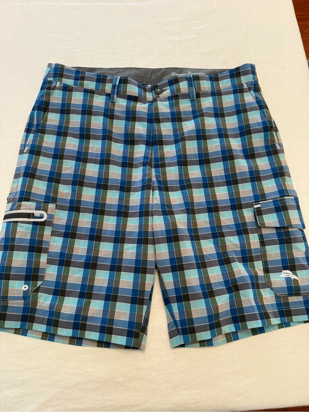 Tommy Bahama Men's Cayman Lanai IslandZone Blue Plaid Cargo